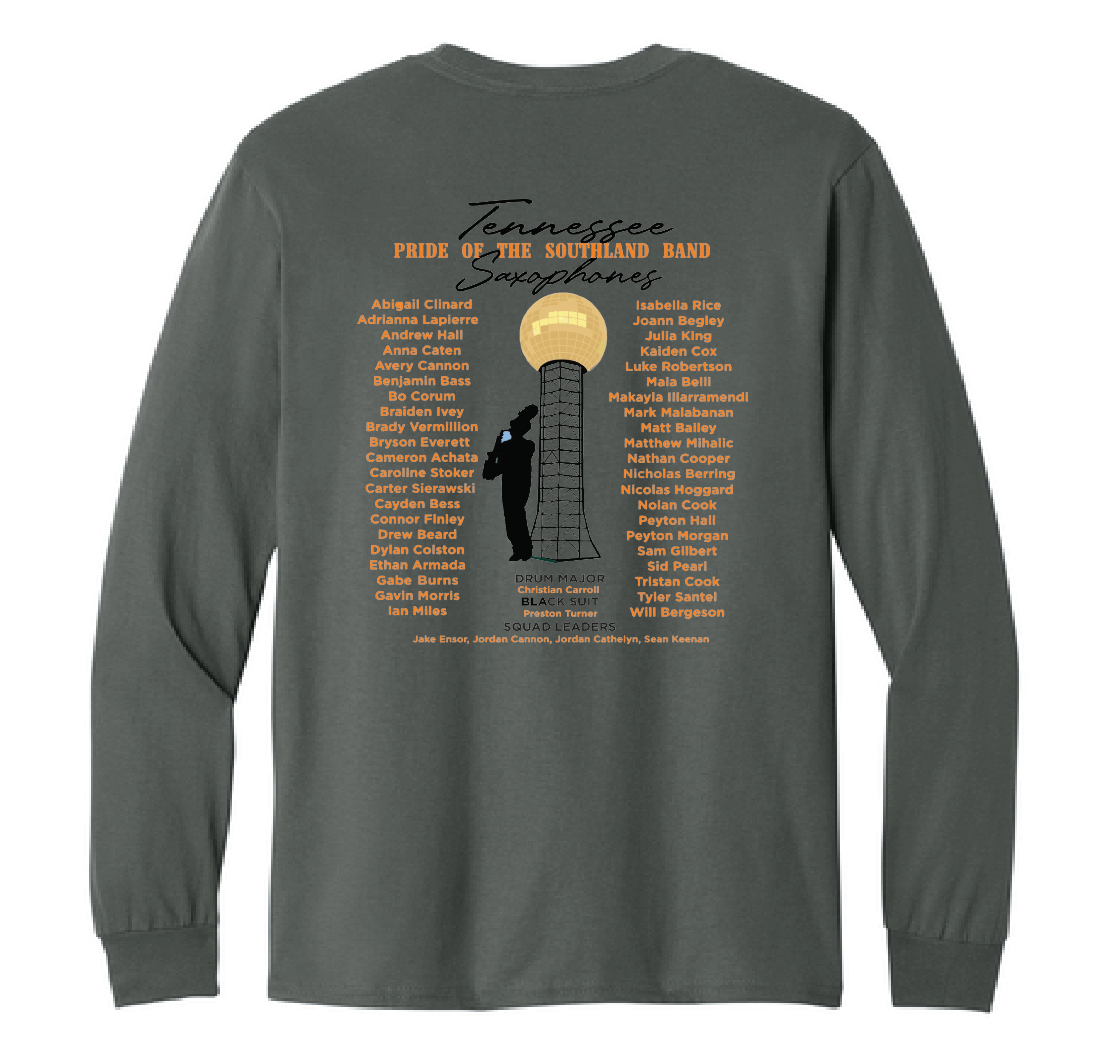 Saxophone Charcoal Long Sleeve