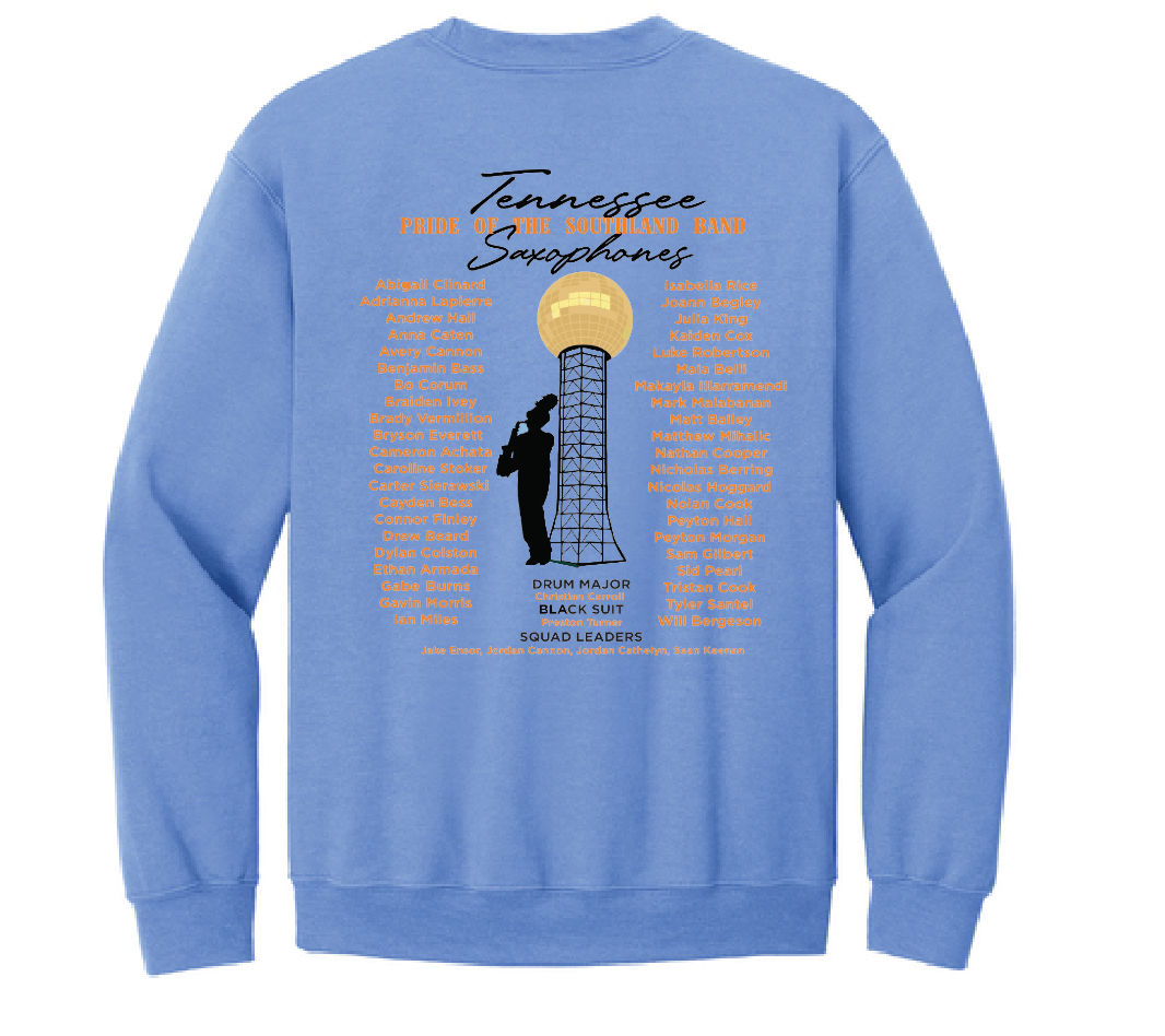 Saxophone Lt Blue Sweatshirt