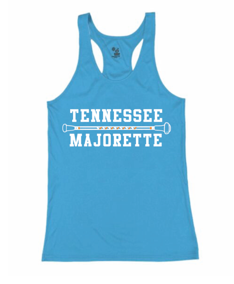 BCore Racerback Majorette Tank 4166 Columbia Blue