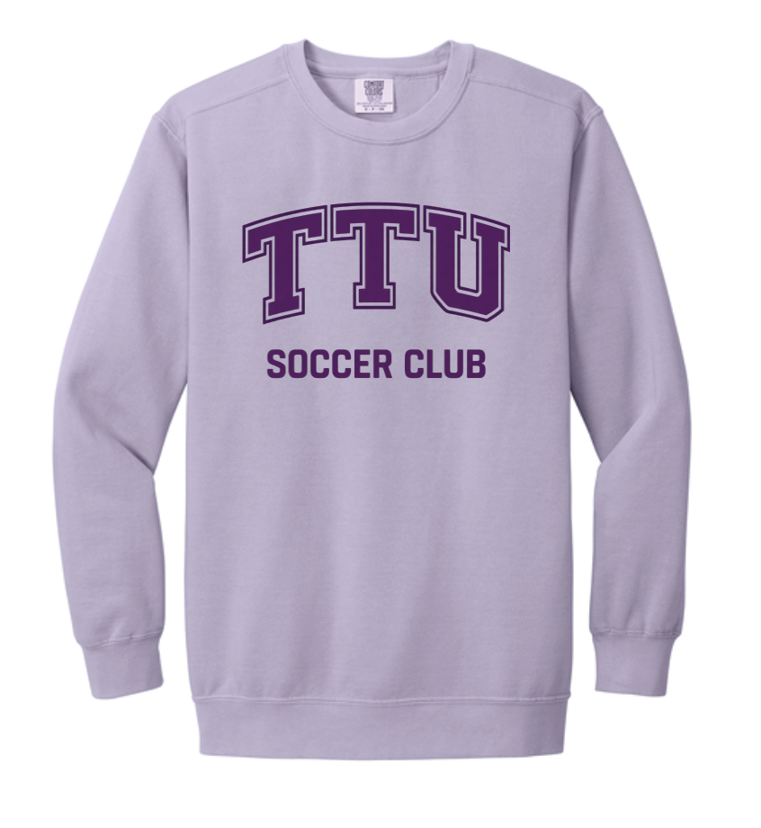 TTU Soccer 1566 Comfort Colors Ring Spun Crewneck Orchid