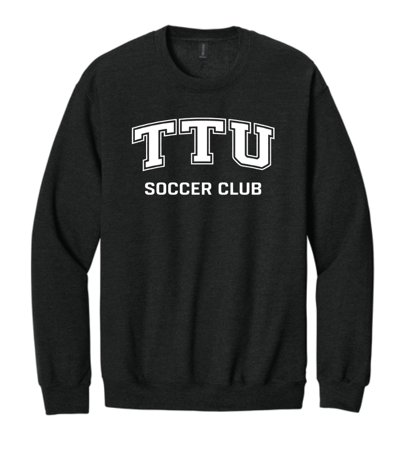 TTU Soccer SF000 Gildan Crewneck Sweatshirt Heather Black