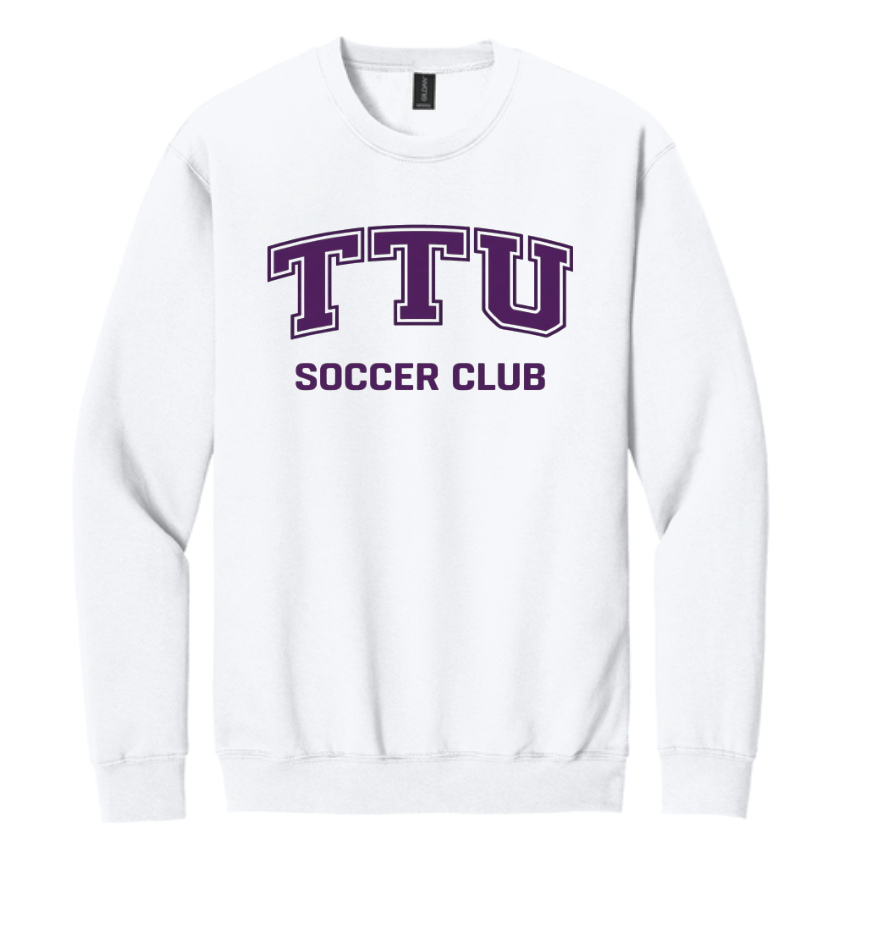 TTU Soccer SF000 Gildan Crewneck Sweatshirt White