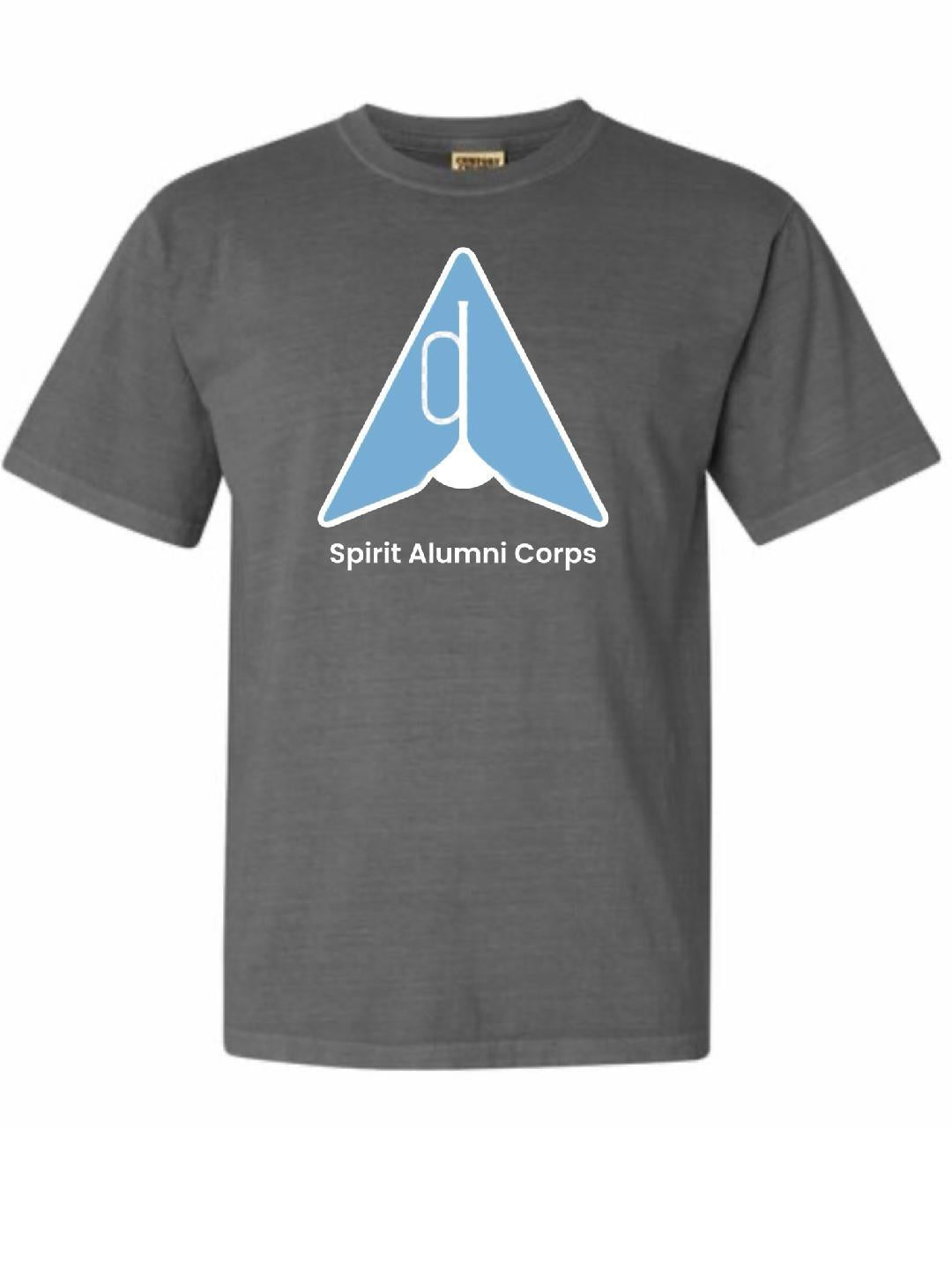 Charcoal Grey Spirit Alumni Corps logo Tee